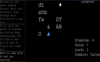 lost-in-the-woods-ascii-style screenshot