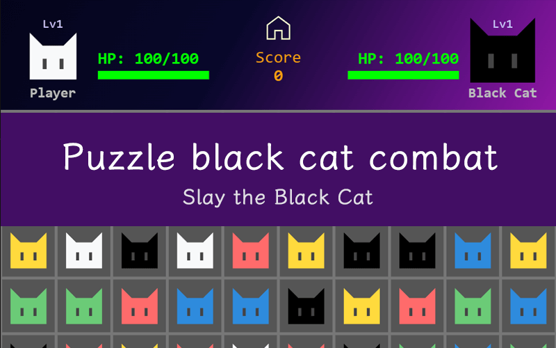 puzzle-black-cat-combat screenshot